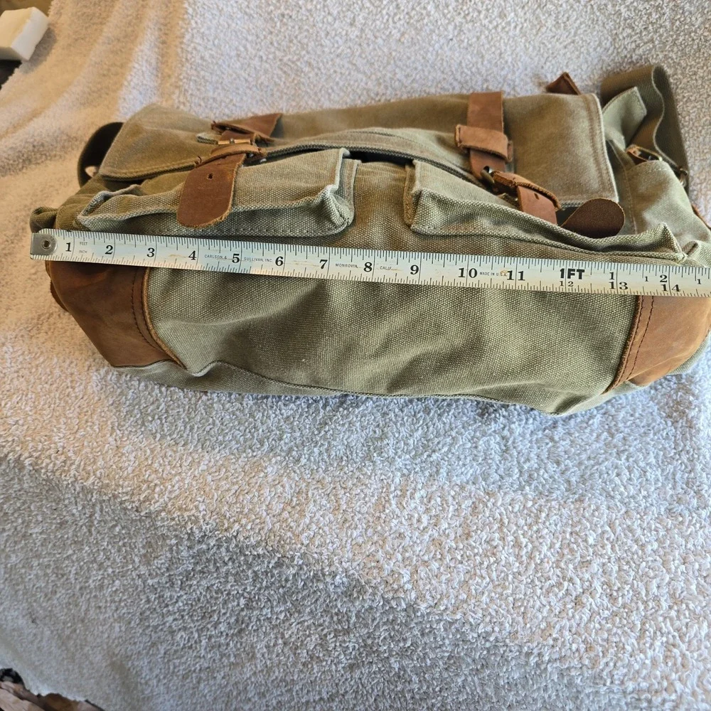 Sechunk Vintage Military Leather Canvas Crossbody Messenger Bag Retro Y2K Vibes